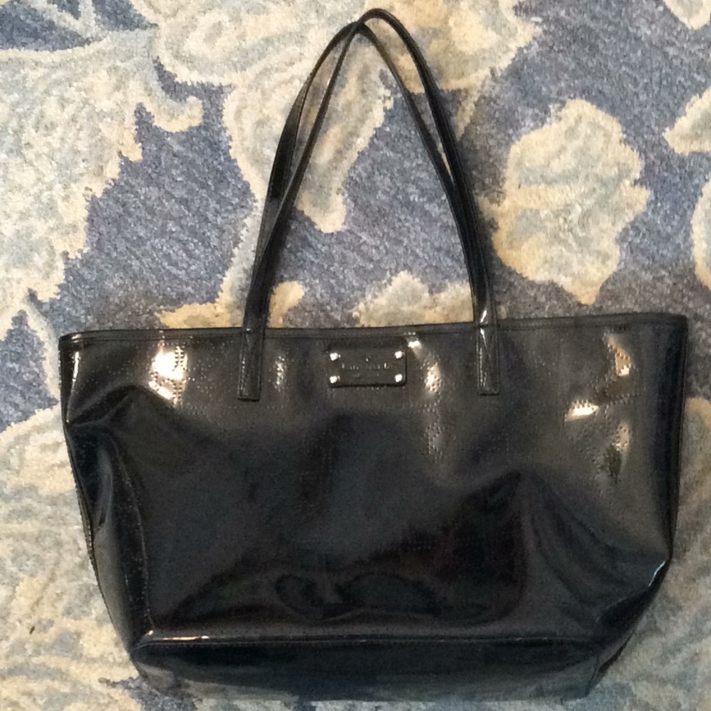 Kate Spade Black Patent Zip Tote